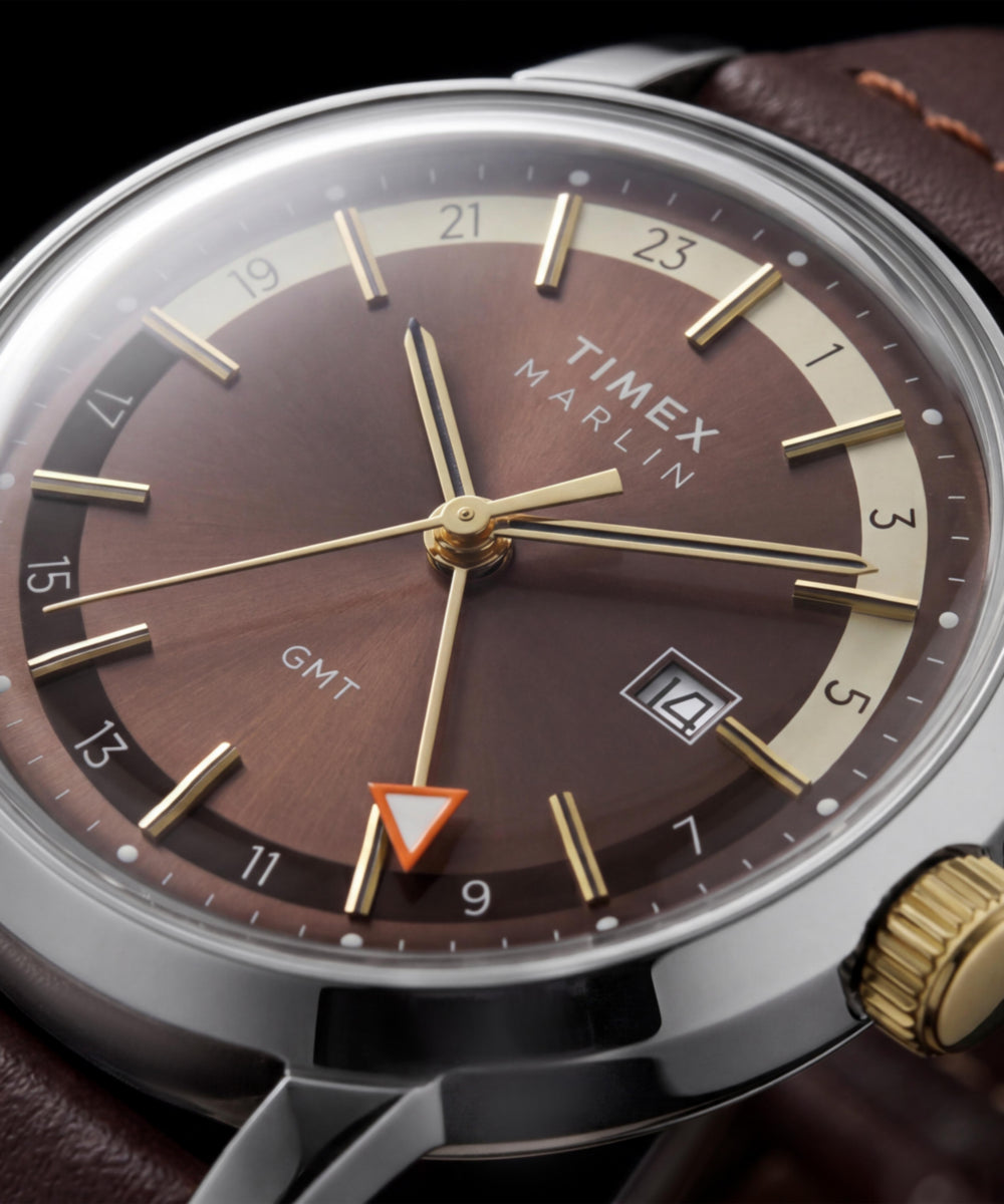 Marlin® Quartz GMT 40mm Leather Strap Watch - TW2Y84200 | Timex CA
