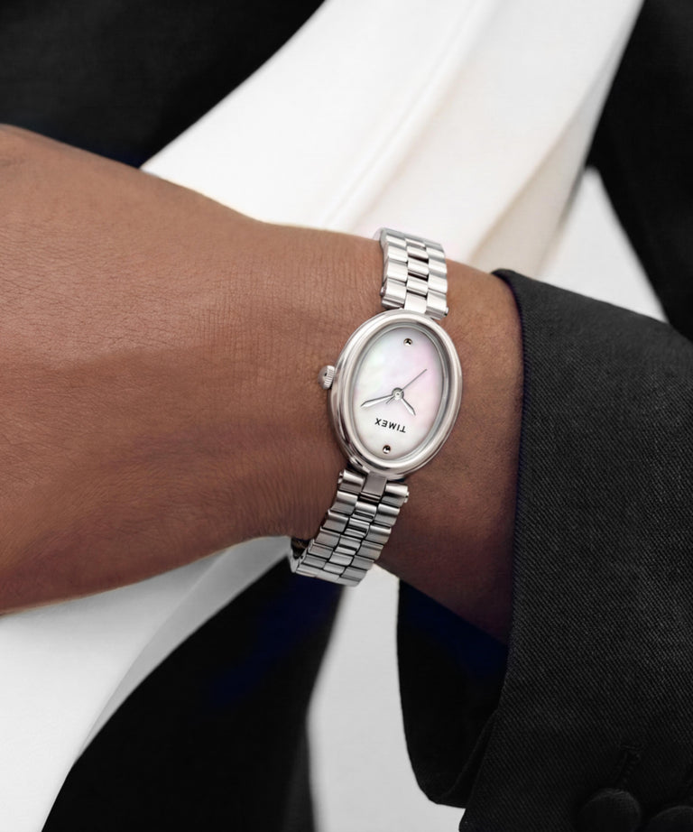 TW2Y86000 Cavatina® Luxe 22mm Stainless Steel Watch Primary Wrist Image