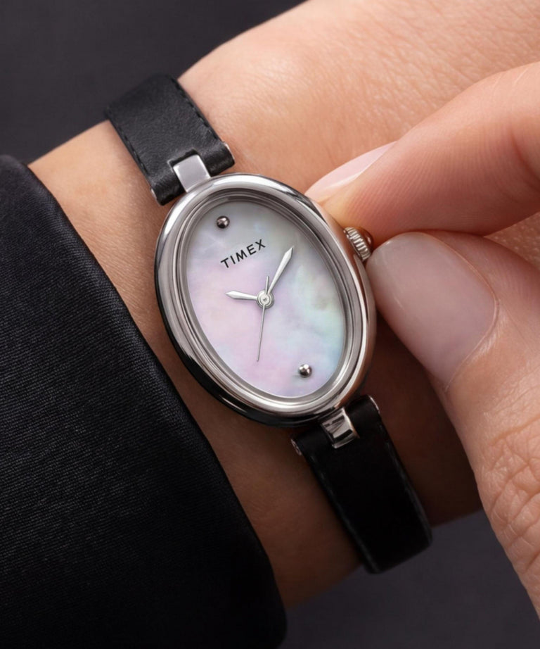 TW2Y86400 Cavatina® Luxe 22mm Leather Strap Watch Primary Wrist Image