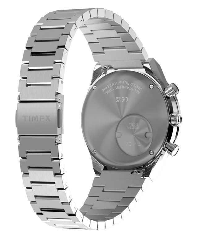 TW2Y88600 Q Timex Chronograph 40mm Stainless Steel Bracelet Watch Caseback with Attachment Image