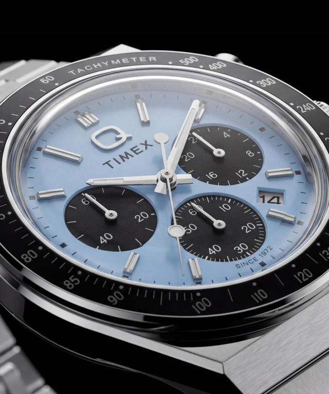 TW2Y88600 Q Timex Chronograph 40mm Stainless Steel Bracelet Watch Alt Beauty Shot 4
