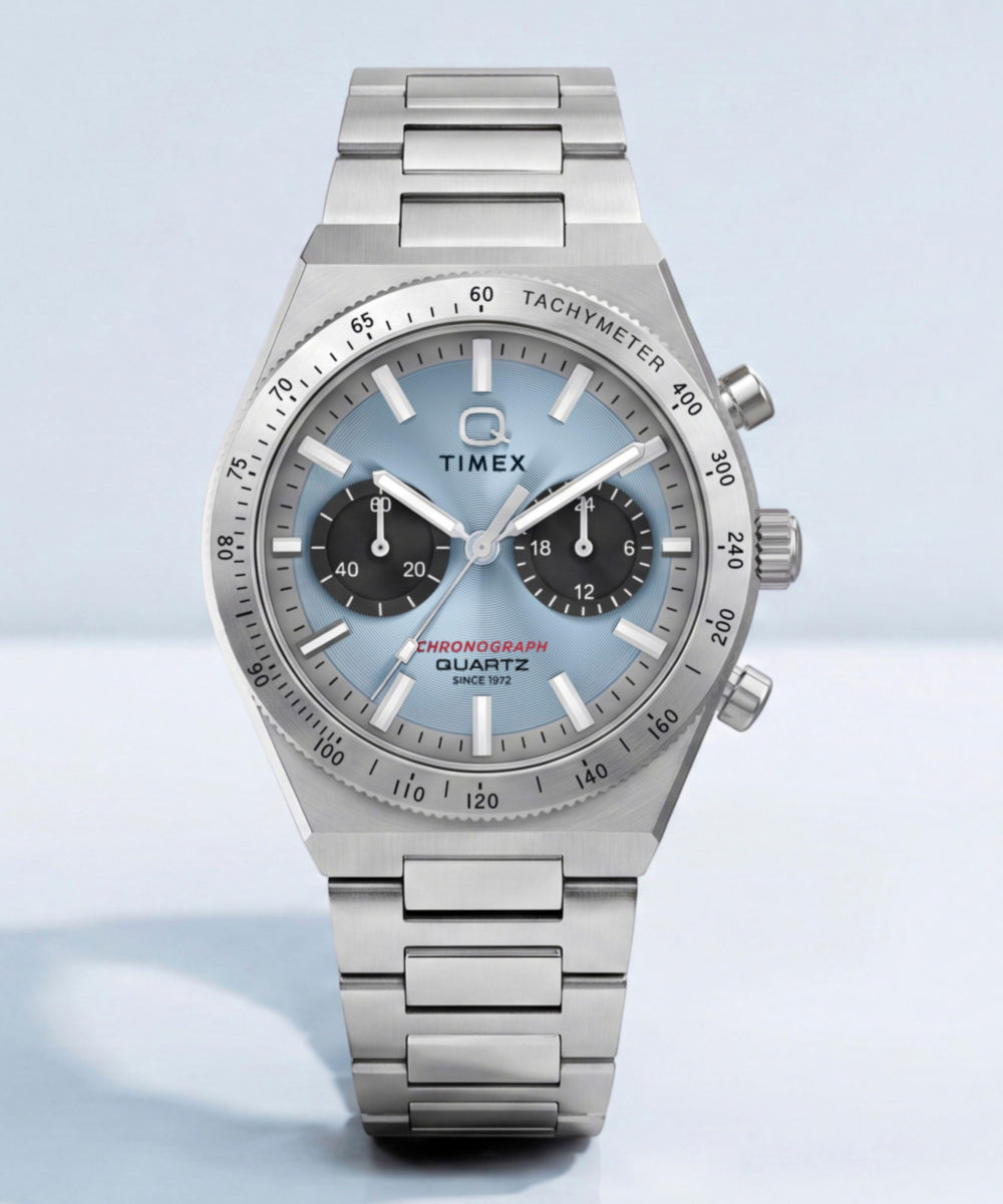 Q Timex Continental Chronograph 36mm Stainless Steel Bracelet