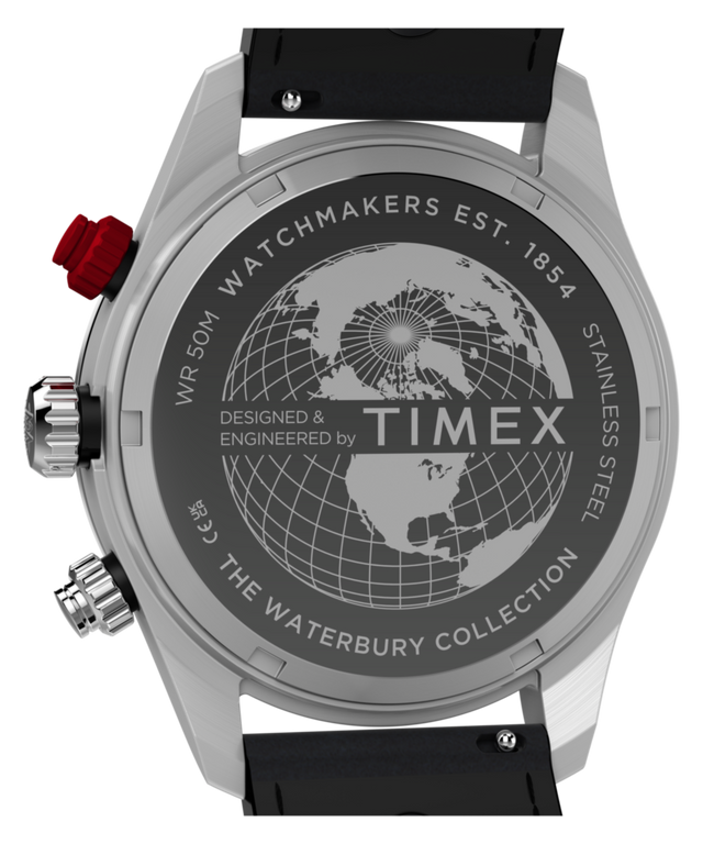 TW2Y93300 Waterbury Heritage Chronograph 39mm Leather Strap Watch Caseback Image