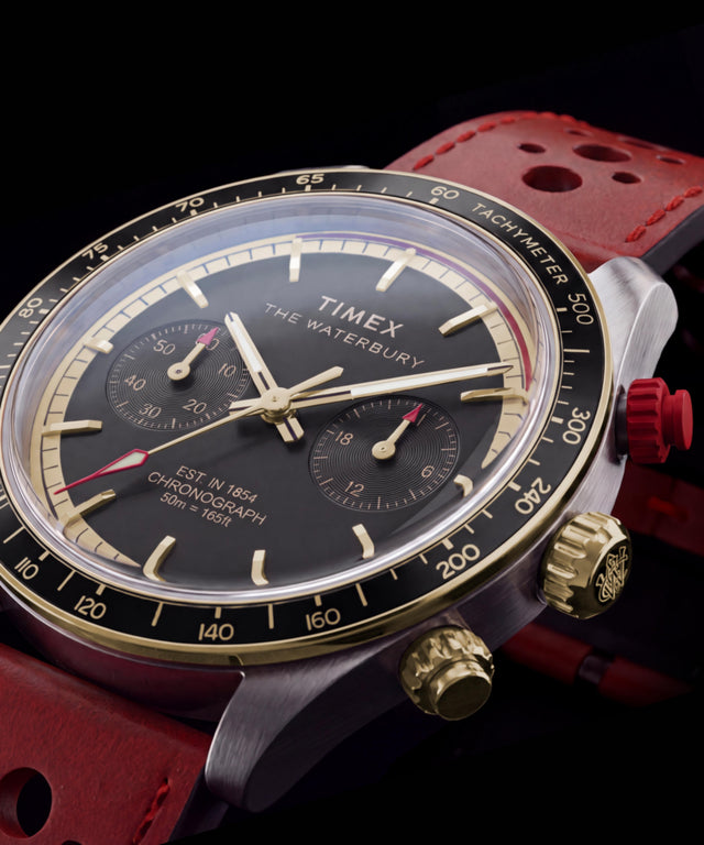 TW2Y93400 Waterbury Heritage Chronograph 39mm Leather Strap Watch Alt Beauty Shot 5