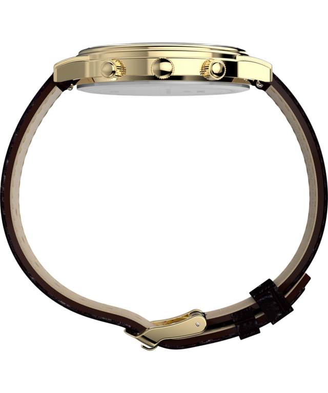 TW2Y99000 Timex 1990 Moon Phase Reissue 37mm Leather Strap Watch Profile Image