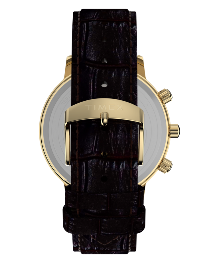 TW2Y99000 Timex 1990 Moon Phase Reissue 37mm Leather Strap Watch Strap Image