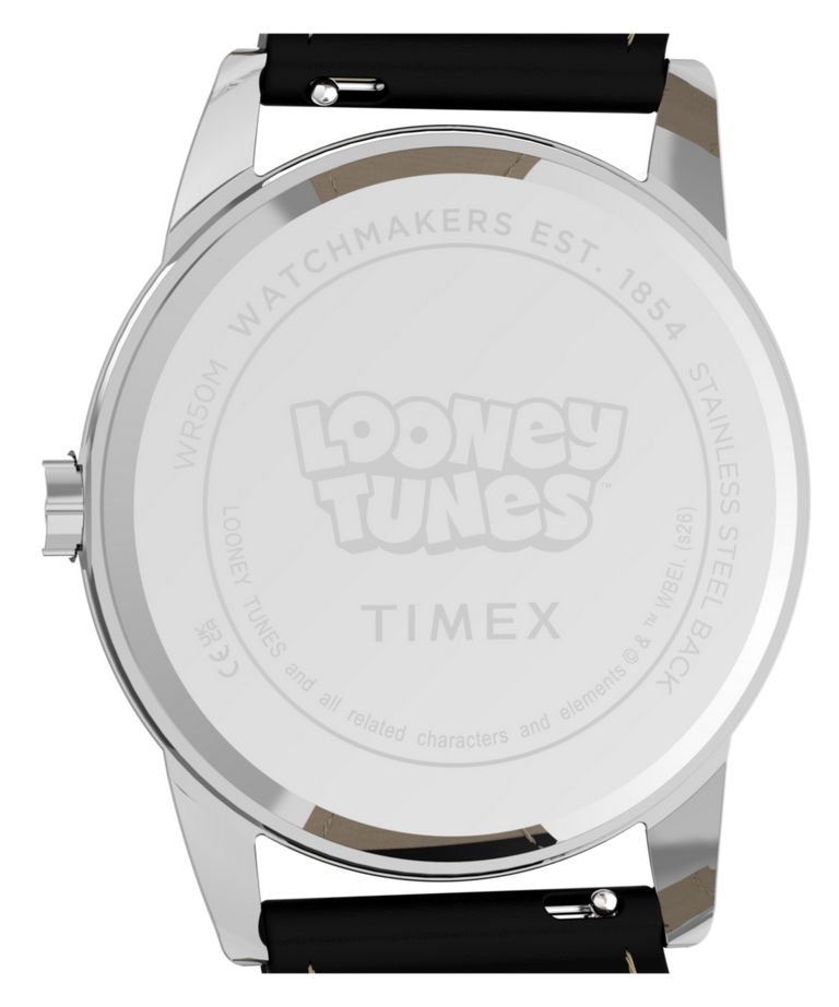 TW2Y99300 Looney Tunes Marvin the Martian x Timex Easy Reader® 38mm Leather Strap Watch Caseback Image
