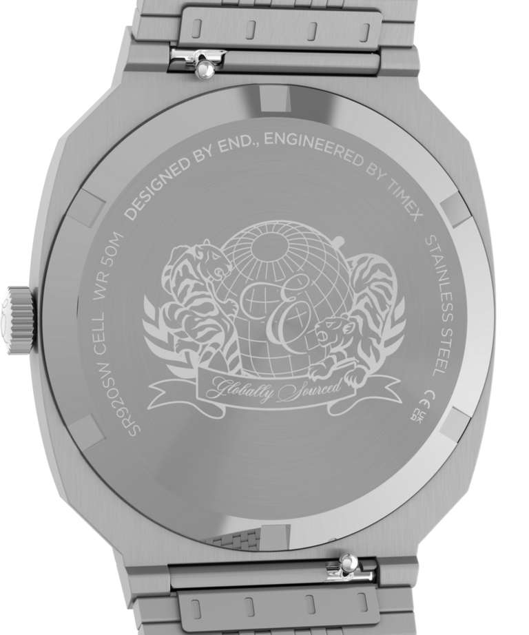 TW3A01500 END. x Timex 1981 Reissue Inspired 35mm Stainless Steel Bracelet Watch Caseback Image