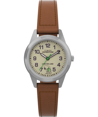 TW4B25100 Timex Expedition® Field Mini x Peanuts Take Care 26mm Leather Strap Watch Primary Image