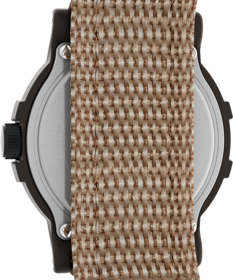 TW4B34900 Peanuts® x Timex Camper Ski 38mm Fabric Strap Watch Caseback Image