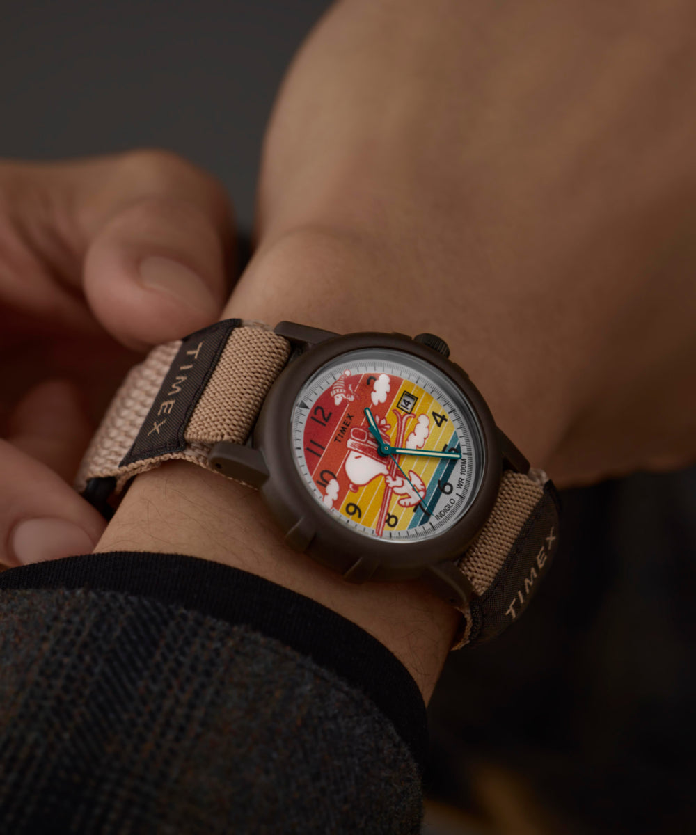 Timex x Peanuts® Camper Ski 38mm Fabric Strap Watch - TW4B34900