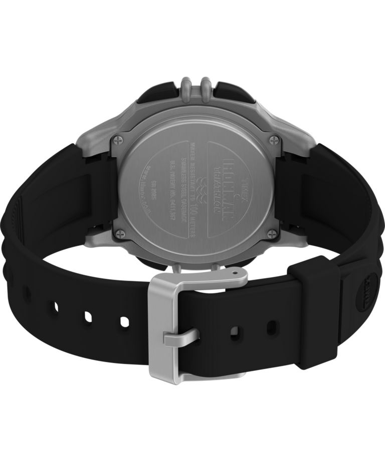 TW5M63200 TIMEX® IRONMAN® Flix 100 Lap 42mm PU Strap Watch  Caseback with Attachment Image