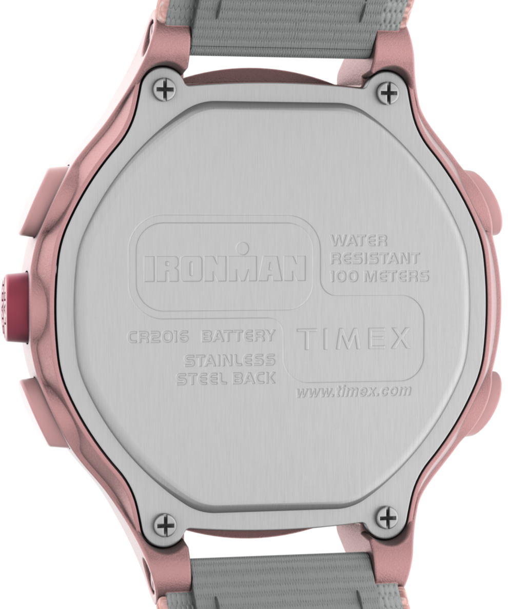 TIMEX IRONMAN T200 42mm FastWrap Strap Watch Gray Pink Resin