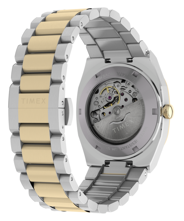 TW6A00600 Timex® Automatic E Line 38mm Stainless Steel Bracelet Watch Caseback with Attachment Image
