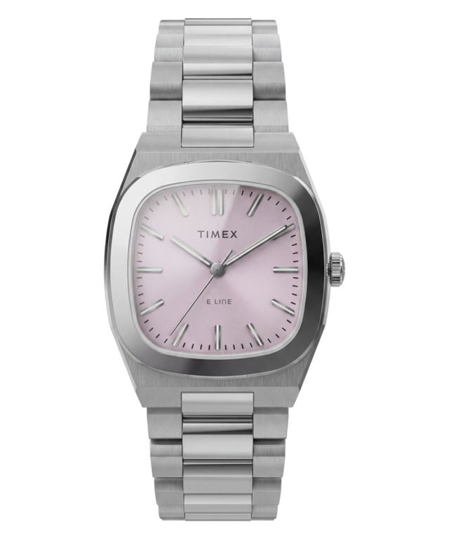 TW6A01000 Timex® Quartz E Line 30mm Stainless Steel Bracelet Watch Primary Image