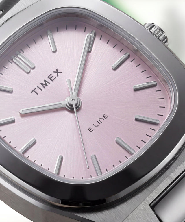 TW6A01000 Timex® Quartz E Line 30mm Stainless Steel Bracelet Watch Alt Beauty Shot 4