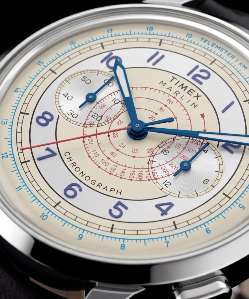 Marlin® Neo Classic Chronograph 40mm Leather Strap Watch
