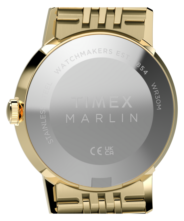 TW6A04000 Marlin® Quartz 34mm Stainless Steel Bracelet Watch Caseback Image