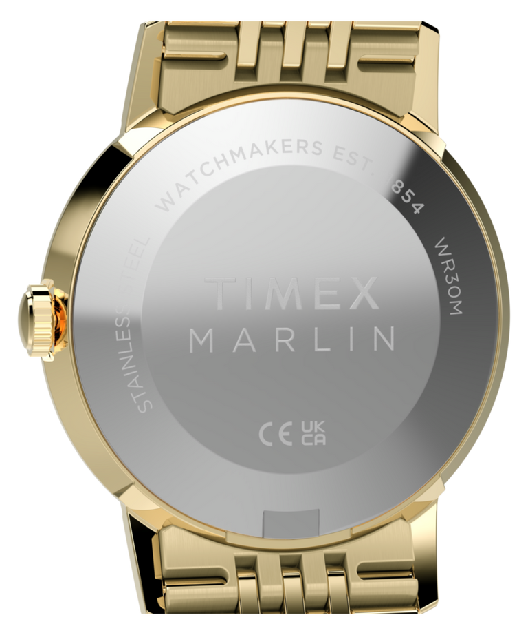 TW6A04000 Marlin® Quartz 34mm Stainless Steel Bracelet Watch Caseback Image