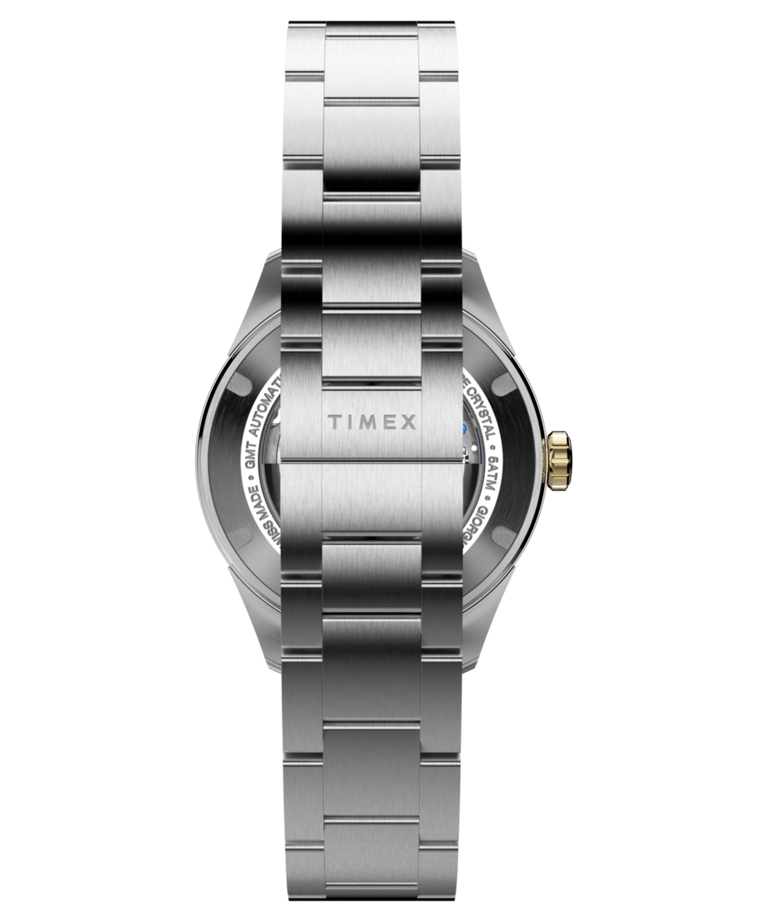 TW6A07200 Timex Atelier GMT Première M1a 38mm Swiss Made Automatic Stainless Steel Bracelet Strap Image