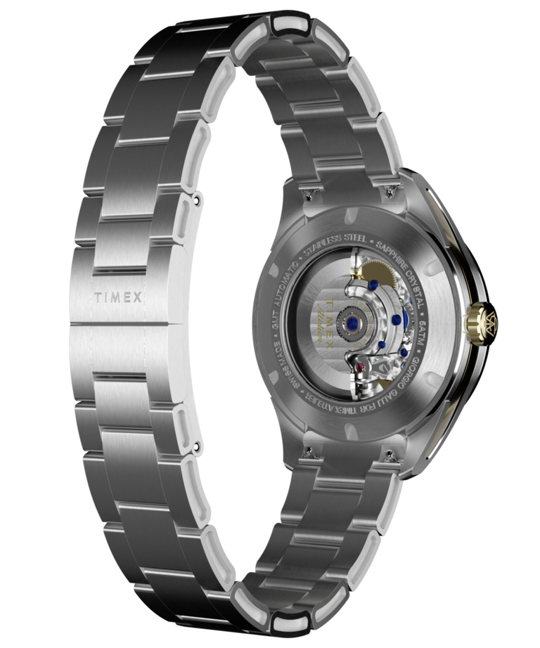 TW6A07200 Timex Atelier GMT Première M1a 38mm Swiss Made Automatic Stainless Steel Bracelet Caseback with Attachment Image
