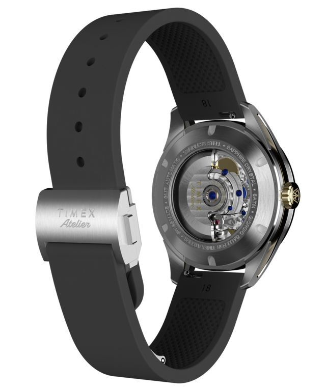 TW6A07300 Timex Atelier GMT Première M1a 38mm Swiss Made Automatic NBR Synthetic Rubber Strap Caseback with Attachment Image