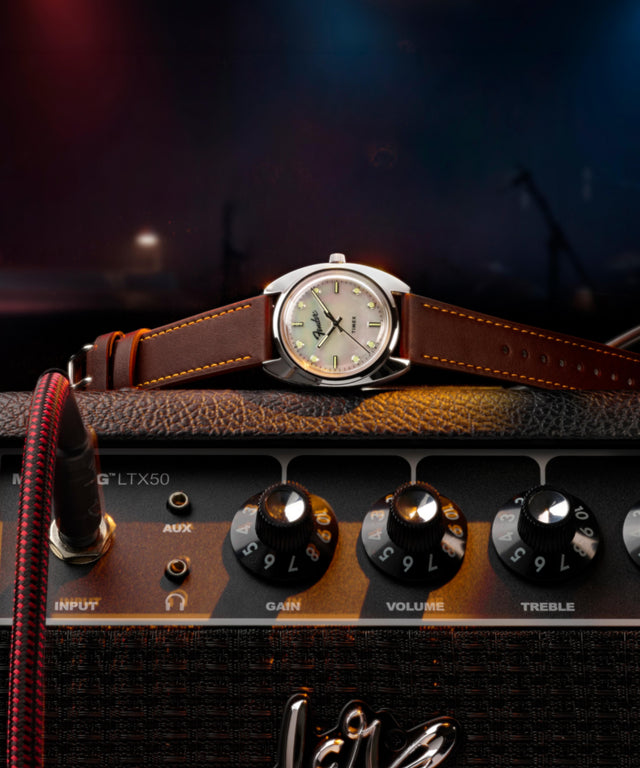 TW6A14700 Fender x Timex 37mm Leather Strap Watch Campaign Key Silhouettes (Beauty shots) Image