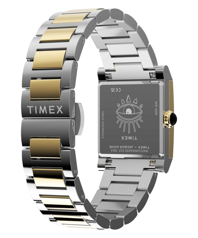 TW6A15000 Timex x Jacquie Aiche Éclat 24mm Stainless Steel Bracelet Watch Caseback with Attachment Image