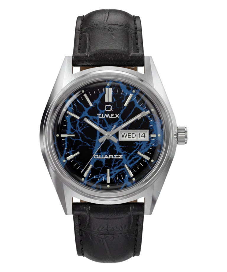 TW6A33800 Q Timex Blue Vega 38mm Leather Strap Watch Primary Image