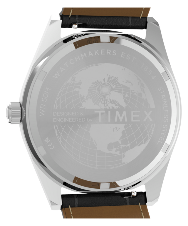 TW6A33800 Q Timex Blue Vega 38mm Leather Strap Watch Caseback Image