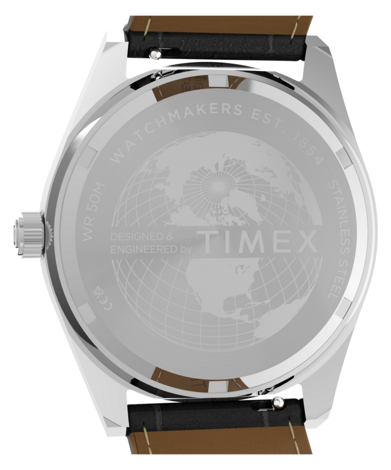 TW6A33800 Q Timex Blue Vega 38mm Leather Strap Watch Caseback Image