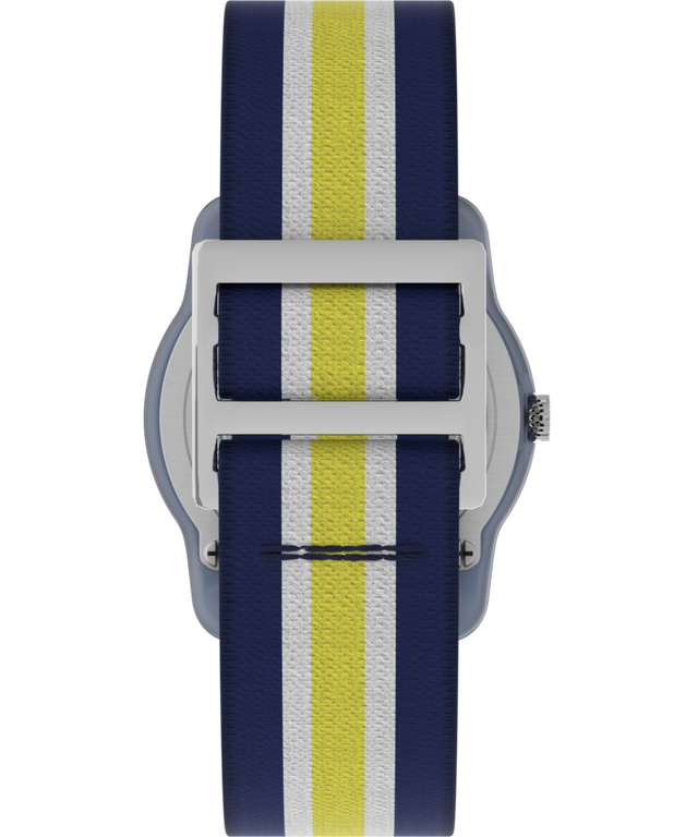 TW7C05800 TIMEX TIME MACHINES® 29mm Blue/Yellow Stripe Elastic Fabric Kids Watch Strap Image