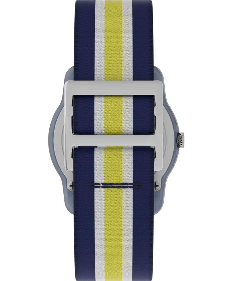 TW7C05800 TIMEX TIME MACHINES® 29mm Blue/Yellow Stripe Elastic Fabric Kids Watch Strap Image