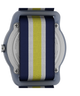 TW7C05800 TIMEX TIME MACHINES® 29mm Blue/Yellow Stripe Elastic Fabric Kids Watch Caseback Image