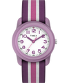 TW7C06100 TIMEX TIME MACHINES® 29mm Purple Stripe Elastic Fabric Kids Watch Primary Image