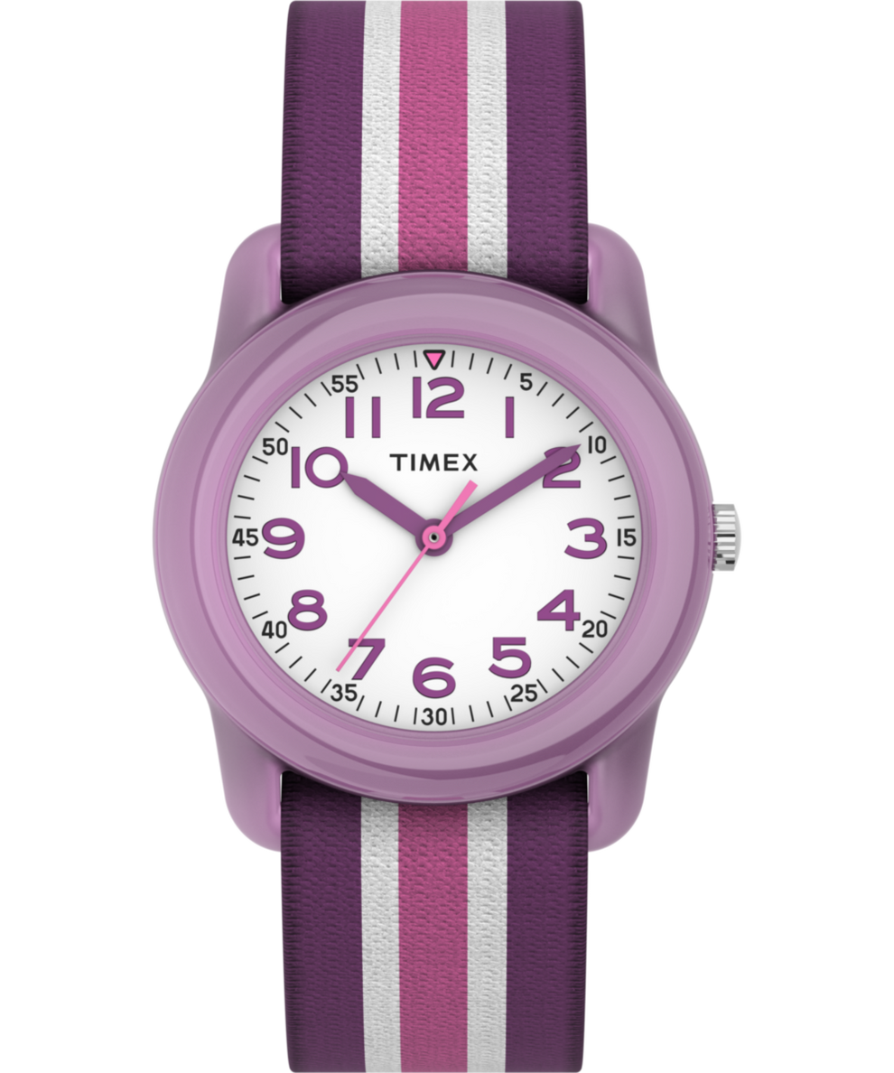 TW7C06100 TIMEX TIME MACHINES® 29mm Purple Stripe Elastic Fabric Kids Watch Primary Image