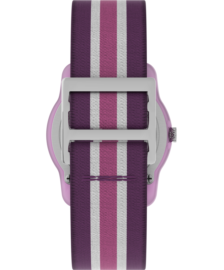 TW7C06100 TIMEX TIME MACHINES® 29mm Purple Stripe Elastic Fabric Kids Watch Strap Image