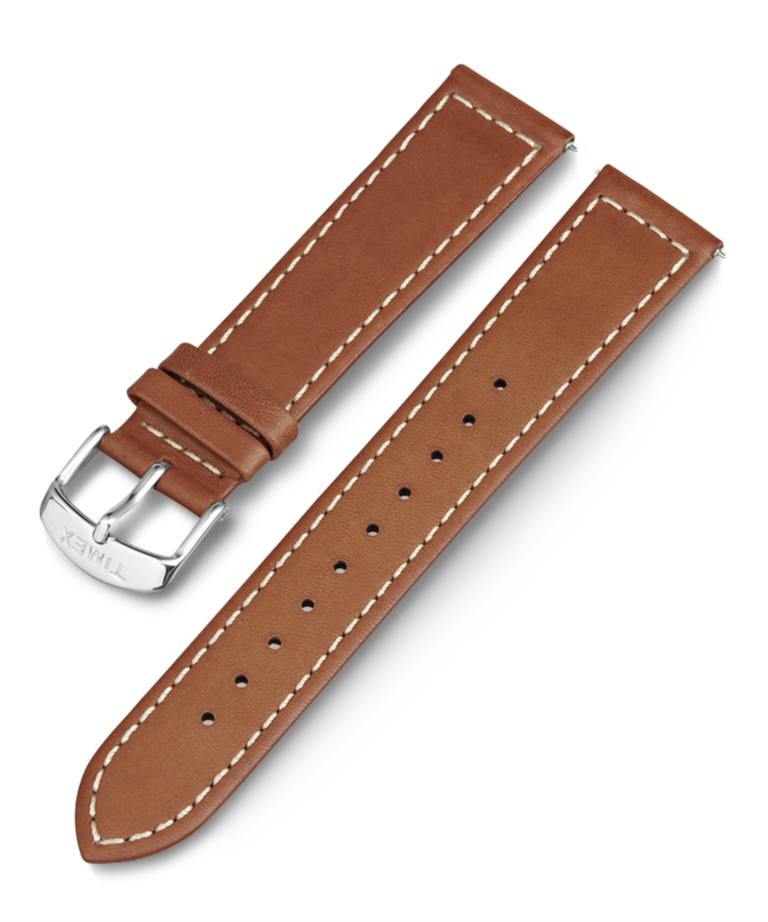 TW7C20500 Tan Two-Piece Stitched Leather Strap Primary Image