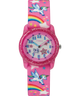 TW7C25500 TIMEX TIME MACHINES® 29mm Rainbow Unicorn Pink Elastic Fabric Kids Watch Primary Image