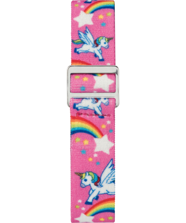 TW7C25500 TIMEX TIME MACHINES® 29mm Rainbow Unicorn Pink Elastic Fabric Kids Watch Strap Image