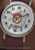 Video showcasing Harry Potter x Timex Weekender Platform 9¾ watch highlighting emblem dial, train artwork, and red leather strap.