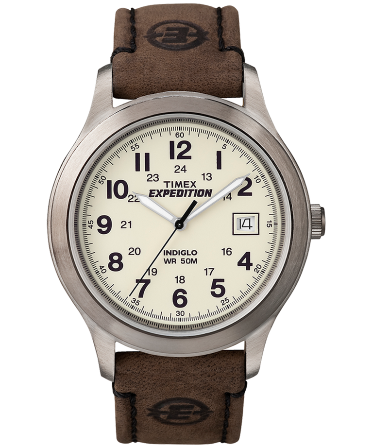 T49870GP Expedition Metal Field 37mm Leather Strap Watch primary image