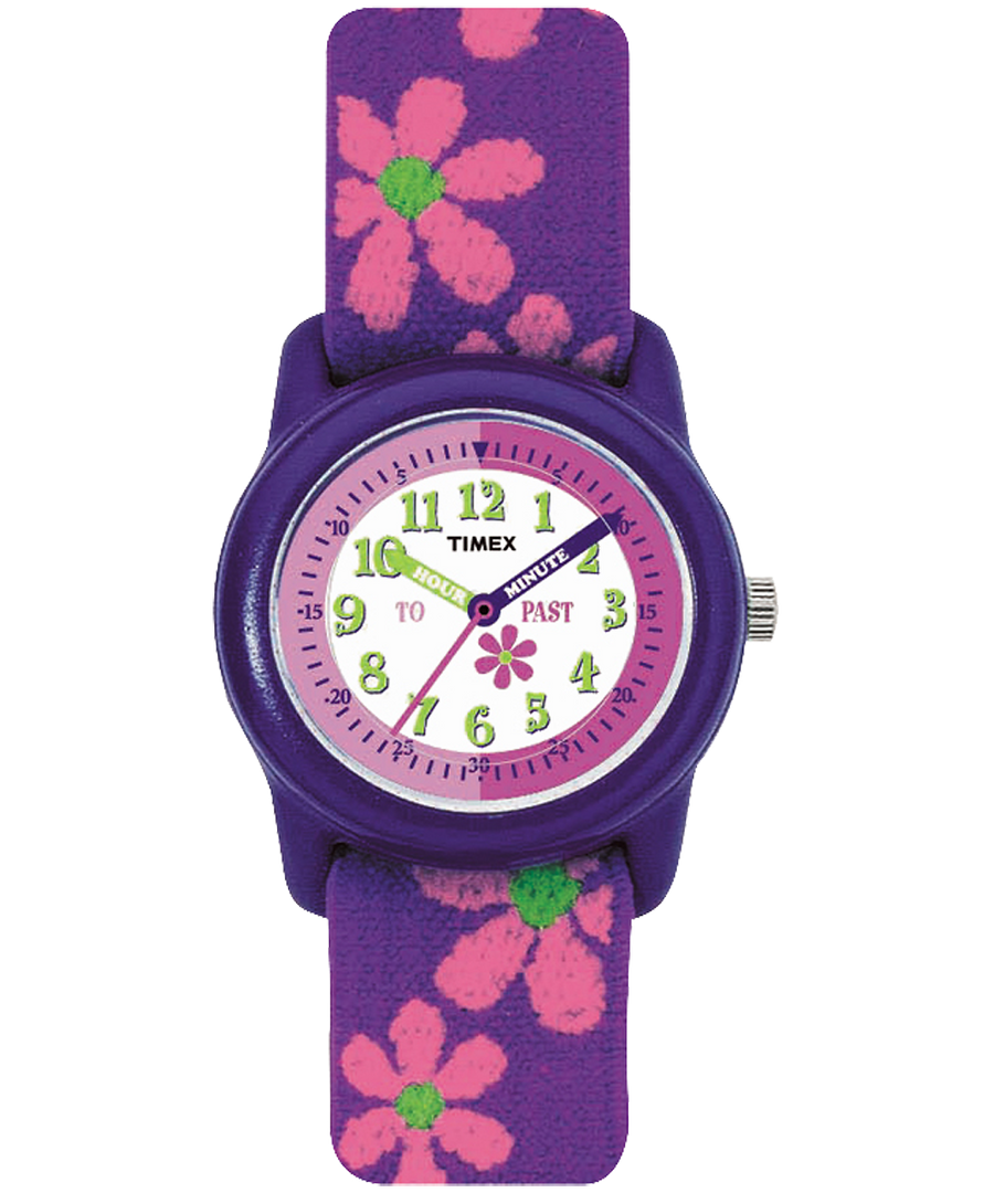 T890222Y TIMEX TIME MACHINES® 29mm Purple Floral Elastic Fabric Kids Watch primary image