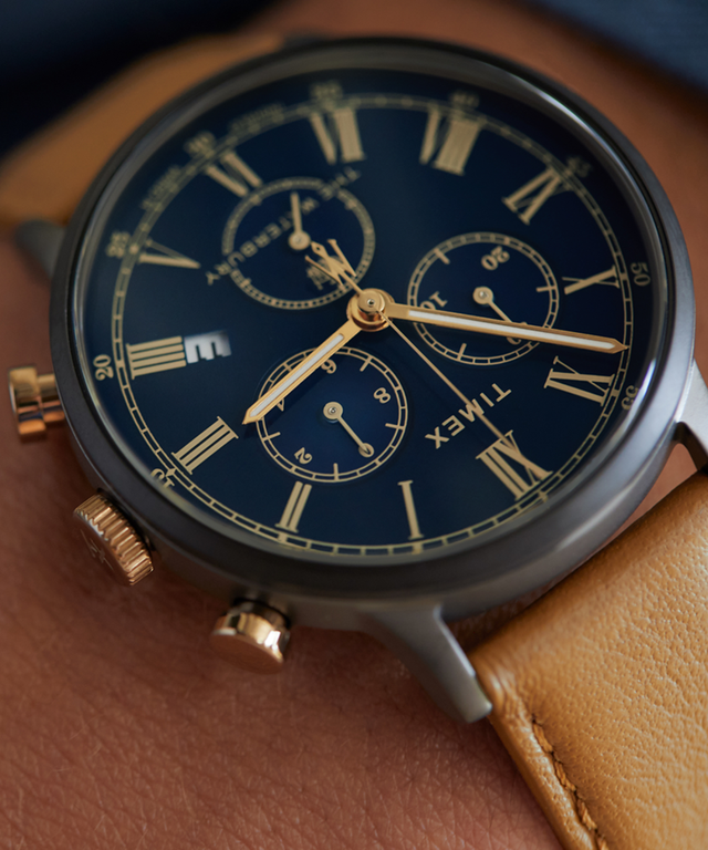 Waterbury classic chronograph best sale 40mm leather strap watch