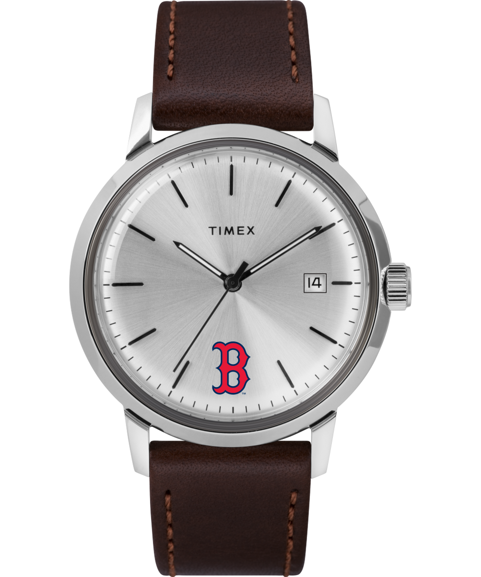 TW2U93200V3 Marlin® Automatic 40mm Leather Strap Watch Featuring Boston Red Sox™ primary image
