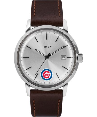 TW2U93300V3 Marlin® Automatic 40mm Leather Strap Watch Featuring Chicago Cubs™ primary image