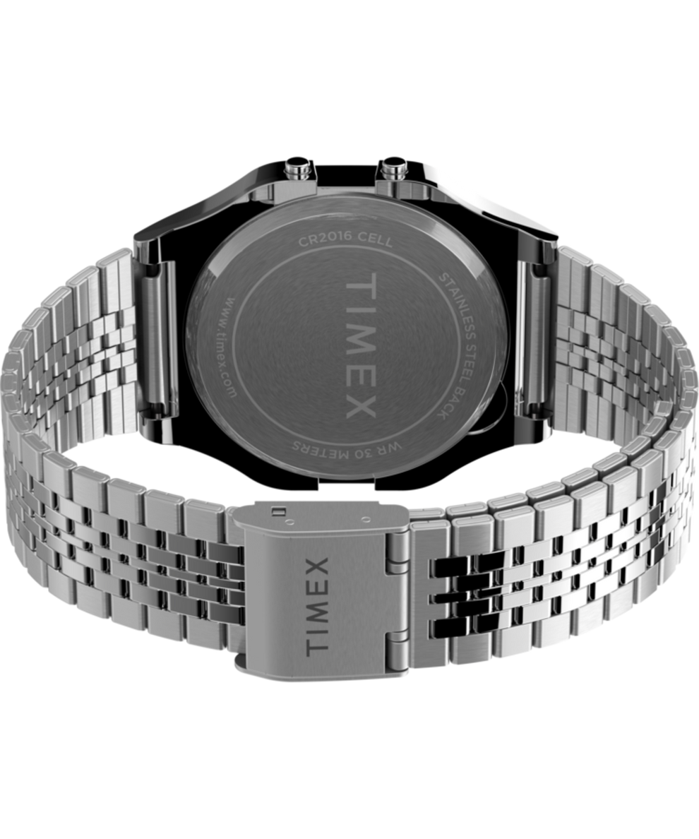 TW2V19000YB Timex T80 34mm Stainless Steel Bracelet Watch back (with strap) image