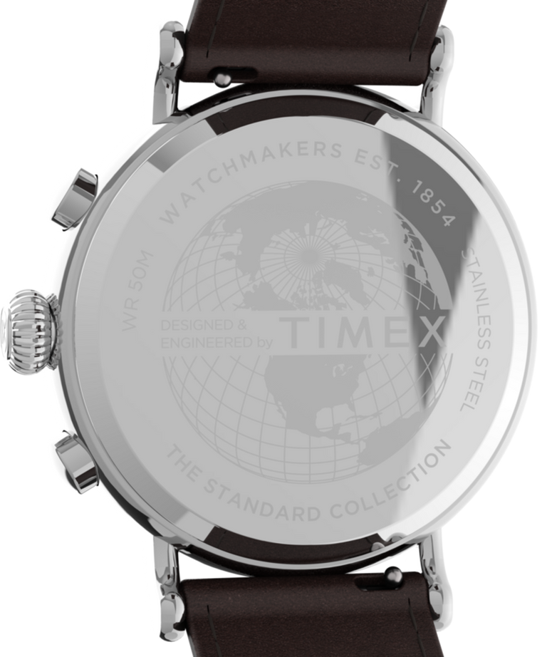 TW2V27600VQ Timex Standard Chronograph 41mm Leather Strap Watch caseback image
