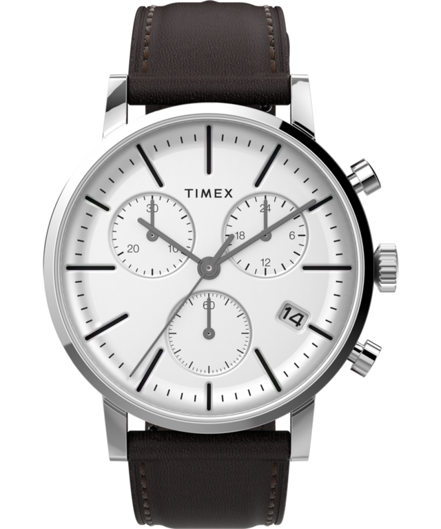 Midtown Chronograph 40mm Leather Strap Watch - TW2V36600 | Timex CA