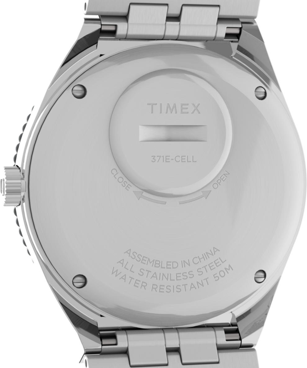 TW2V38000VQ Q Timex GMT 38mm Stainless Steel Bracelet Watch caseback image